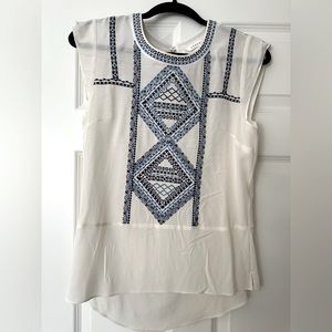 Veronica Beard silk embroidered top